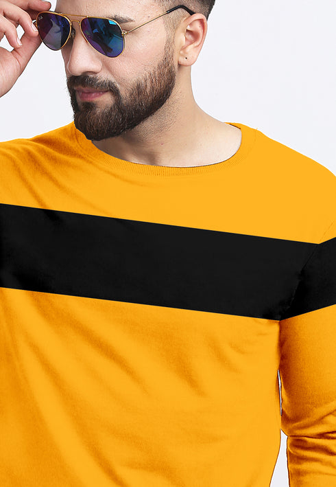 Black Stripped Mustard Full Length Sweatshirt